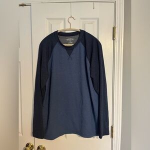 Orvis Mens Blue Raglan Long Sleeve Shirt Size Large Like New